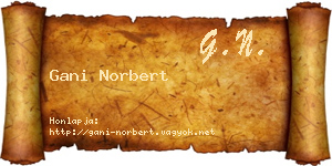 Gani Norbert névjegykártya
